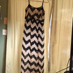 Black and Tan Maxi Dress